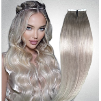 Extensii Tape In White Platinum Ombre #19/Silver